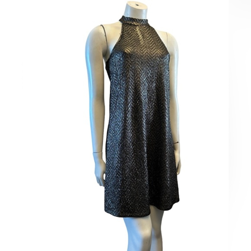 NWT One Clothing Shimmering Metallic Sleeveless Mini Dress